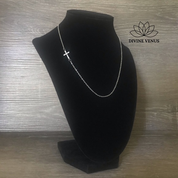 Sideways Cross Necklace - Picture 3 of 8